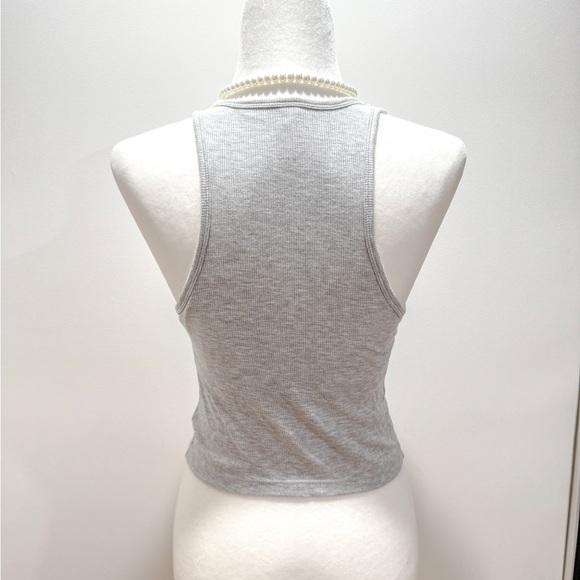 Yogalicious Gray Heavenly Rib Stacy Crop Tank Top - Picture 4 of 6